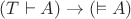 $(T\vdash A) \to (\vDash A)$