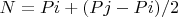 $N = Pi + (Pj - Pi) /2