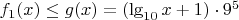 $f_1(x) \leq g(x) = (\lg_{10}x + 1) \cdot 9^5$