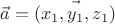 $\vec a=\vec{(x_1,y_1,z_1)}$