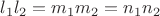 $l_1l_2=m_1m_2=n_1n_2$