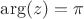 $\arg(z)=\pi$