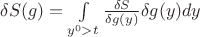 $\delta S(g) = \int\limits_{y^0 > t} \frac {\delta S} {\delta g(y)}  \delta g(y) dy$