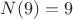 $N(9)=9$