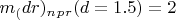$ m_(dr)_n _p_r (d=1.5)=2 $