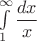 $\int\limits_1^\infty \dfrac{dx}{x}$