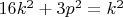 $16k^{2}+3p^{2}=k^{2}$