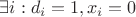 $\exists i: d_i = 1, x_i = 0$