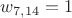 $w_{7,14}=1$