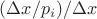 $(\Delta x/p_i)/\Delta x$
