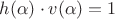 $h(\alpha)\cdot v(\alpha) = 1$