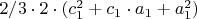 $2/3 \cdot  2\cdot  (c_1^2+ c_1\cdot  a_1+a_1^2)$
