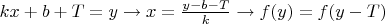 $kx+b+T=y \to x= \frac {y-b-T}{k} \to f(y)=f(y-T)$