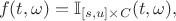 $$
f(t,\omega)=\mathbb{I}_{[s,u]\times C}(t,\omega),
$$