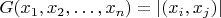 $G(x_1,x_2,\ldots,x_n)=|(x_i,x_j)|$