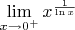 $\lim\limits_{x\to 0^+} x^{\frac{1}{\ln x}}$