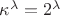 $\kappa^\lambda = 2^\lambda$