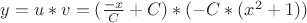$y=u*v=(\frac {-x}{C}+C)*(-C*(x^2+1))$