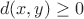 $$d(x,y)\ge 0$$