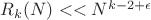 $R_k(N)<<N^{k-2+\epsilon}$