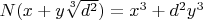 $N(x+y\sqrt[3]{d^2})=x^3+d^2y^3$