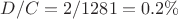 $D/C=2/1281=0.2\%$