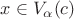 $x\in V_\alpha (c) $