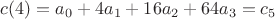 $c(4)=a_0+4a_1+16a_2+64a_3=c_5