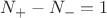 $N_{+}-N_{-}=1$