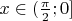 $ x \in (\frac{\pi}{2}; 0] $