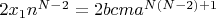 $2x_1n^{N-2}=2bcma^{N(N-2)+1}$