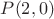 $P(2, 0)$