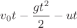 $v_0t-\dfrac{gt^2}{2}-ut$