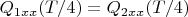 $Q_{1xx}(T/4)=Q_{2xx}(T/4)$