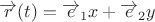 $ \overrightarrow{r}(t)= \overrightarrow {e}_{1}x+ \overrightarrow{e}_{2}y $