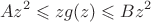 $$Az^2 \leqslant zg(z) \leqslant Bz^2$$