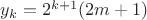 $y_k=2^{k+1}(2m+1)$