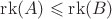 $\operatorname{rk}(A) \leqslant \operatorname{rk}(B)$