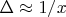 $\Delta \approx 1/x$