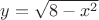 $y = \sqrt {8 - x^2}$