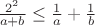 $\frac{2^2}{a+b} \le \frac{1}{a}+\frac{1}{b} $