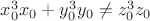 $x_0^{3}x_0+y_0^3y_0\not=z_0^3z_0$