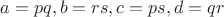 $a=pq,b=rs,c=ps,d=qr$