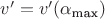 $v'=v'(\alpha_{\text{max}})$