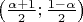$\left(\frac{\alpha+1}{2};\frac{1-\alpha}{2}\right)$