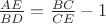 $\frac{AE}{BD}=\frac{BC}{CE}-1$