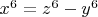 $x^6=z^6-y^6$