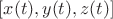 $[x(t), y(t), z(t)]$