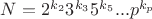 $N=2^{k_2}3^{k_3}5^{k_5}...p^{k_p}$