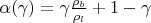 $\alpha(\gamma)=\gamma\frac{\rho_b}{\rho_l}+1-\gamma$